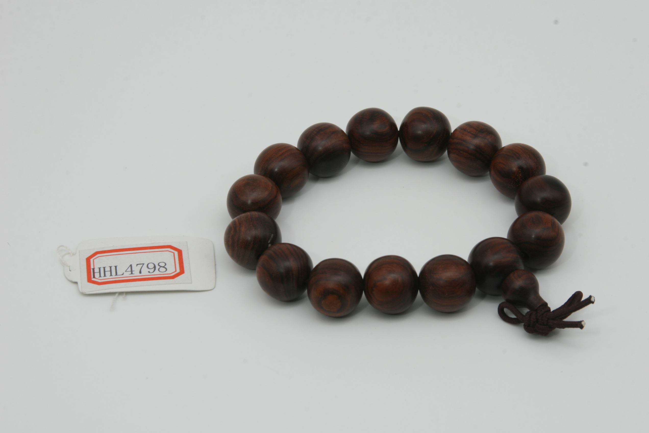 100% Natural Chinese Hainan Huanghuali Preyer Buddha Beads Bracelet 15MM 海南黄花梨手串