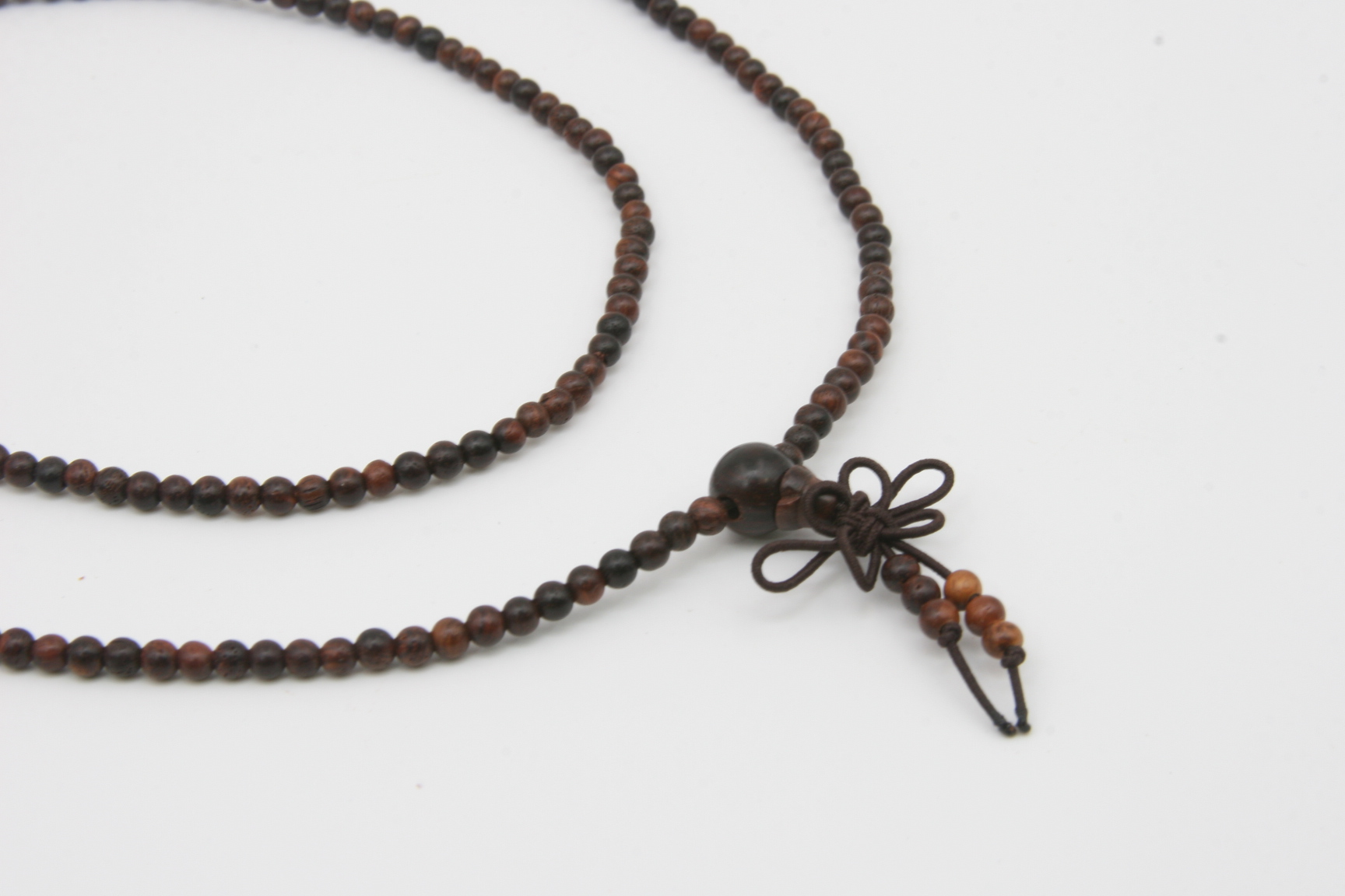 Natural Chinese Hainan Huanghuali Preyer Buddha Beads Necklace 3.5MM 海南黄花梨项链